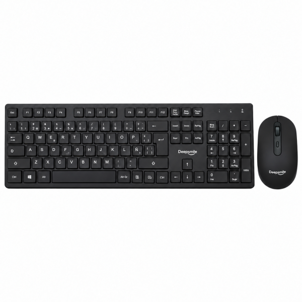 Deepsmile DS-31047 — Teclado Espanhol e Rato Sem Fios 2,4 GHz Preto