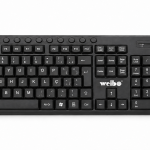 Weibo WB-8012 — Conjunto Teclado Português e Rato Sem Fios 2,4 GHz Preto