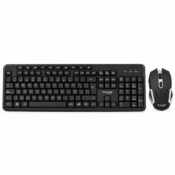 Deepsmile DS-31048 — Teclado Espanhol e Rato Sem Fios 2,4 GHz Preto