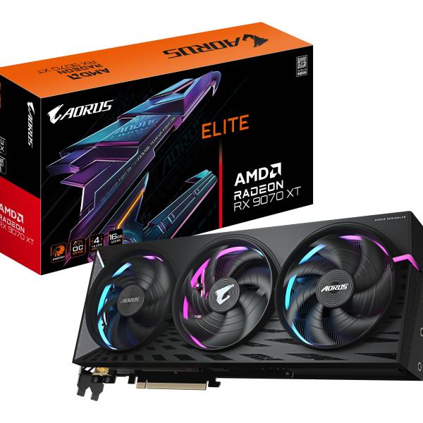 Placa Gráfica Aorus AMD RX 9070 XT RDNA 4 Elite 16GB GDDR6 - GIGABYTE