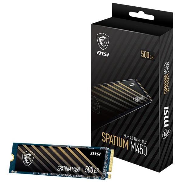 SSD M.2 2280 Spatium M450 V1 500GB 3D NAND NVMe PCIe 4.0 Gen 4.0x4 - MSI