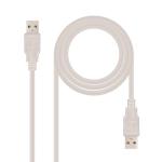 Cabo USB 2.0 A Macho - USB 2.0 A Macho Bege (3 mts) - Nanocable