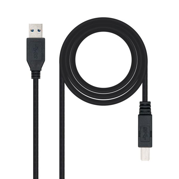 Cabo USB 3.0 Impressora Nanocable USB - A/M > USB - B/M 2 M Preto