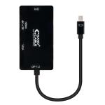 Adaptador Nanocable Mini DisplayPort M > HDMI F / VGA F / DVI F 4K 15 CM Preto