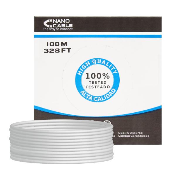Bobine de Cabo Rede Cat5e U/UTP Cinzento (100 mts) - Nanocable