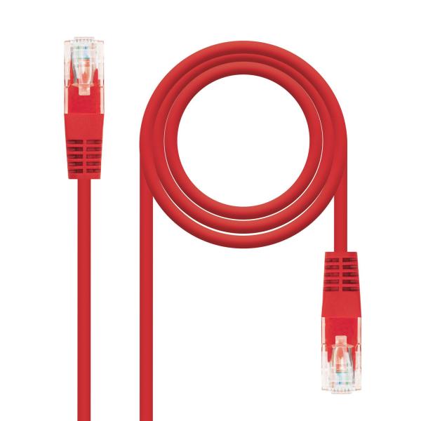 Cabo de Rede RJ45 Cat6e U/UTP Vermelho (2 mts) - Nanocable