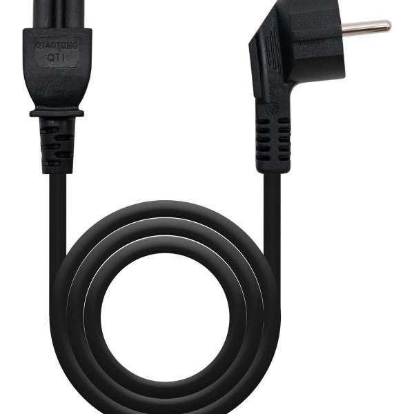 Cabo de Alimentação Trevo Nanocable CEE7 Angular/M - C5/F 1.5 M Preto