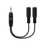 Cabo de Divisão Áudio Nanocable Jack 3,5/M 2x Jack 3,5/F 15 CM Preto