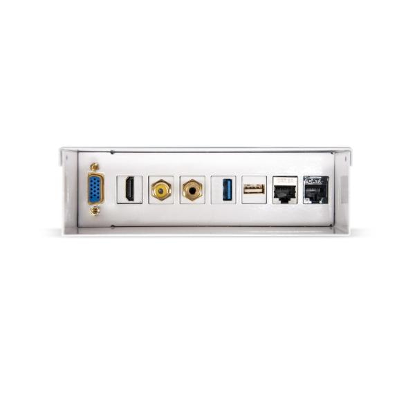 Caixa de Junção c/ Portas VGA + HDMI + JACK 3.5 + RCA + 2x USB + 2x RJ45 (Branco) - NANOCABLE