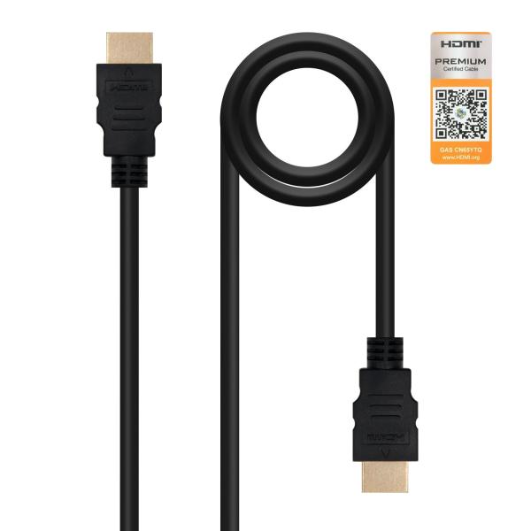 Cabo HDMI V2.0 4K@60Hz 18Gbps / Ethernet Nanocable A M/M 1.5 M Preto