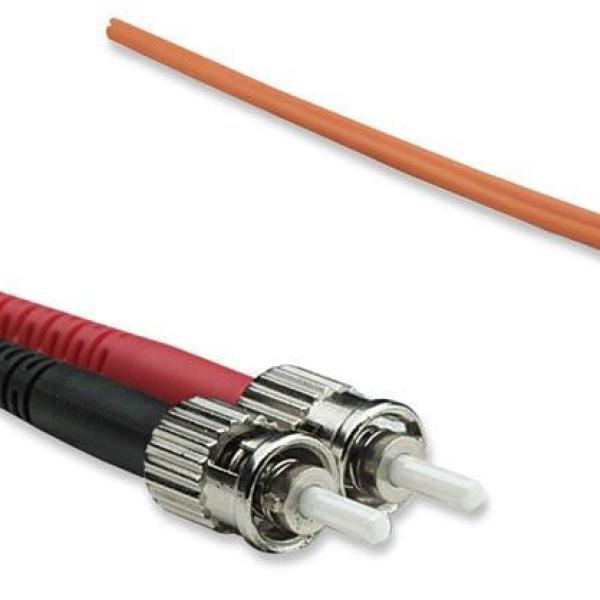 Intellinet Fiber Optic Patch Cable, OM2, ST/ST, 5m, Orange, Duplex, Multimode, 50/125 µm, LSZH, Fibre, Lifetime Warranty, Polybag