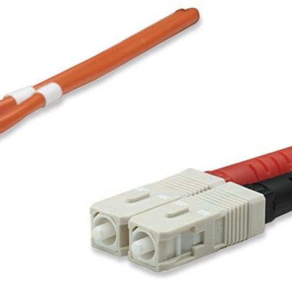 Intellinet Fiber Optic Patch Cable, OM2, SC/SC, 5m, Orange, Duplex, Multimode, 50/125 µm, LSZH, Fibre, Lifetime Warranty, Polybag