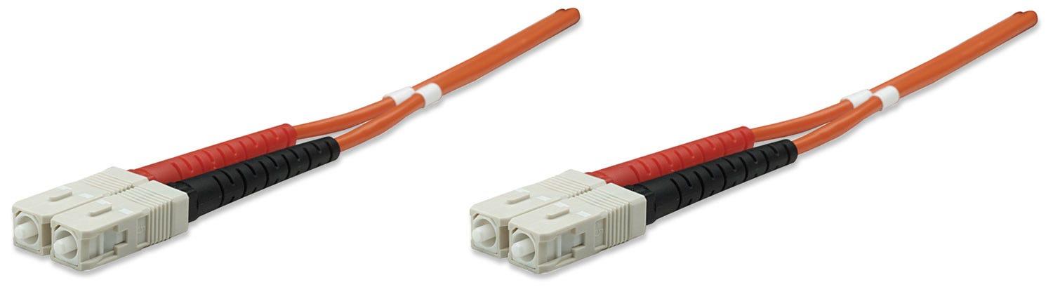 Intellinet Fiber Optic Patch Cable, OM2, SC/SC, 5m, Orange, Duplex, Multimode, 50/125 µm, LSZH, Fibre, Lifetime Warranty, Polybag