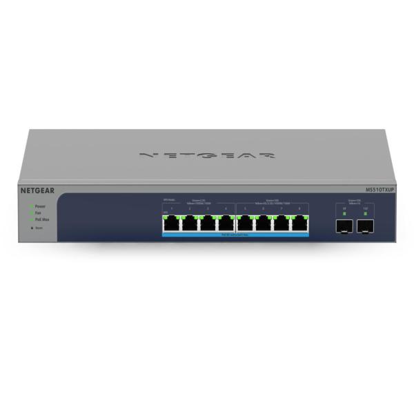 NETGEAR 8 - Port Multi - Gigabit/10g Ethernet Ultra60 PoE++ Smart Managed Pro Switch with 2 SFP+ Ports (MS510TXUP)