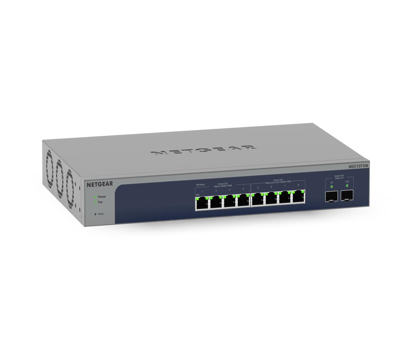 NETGEAR 8 - Port Multi - Gigabit/10g Ethernet Smart Managed Pro Switch with 2 SFP+ Ports (MS510TXM)