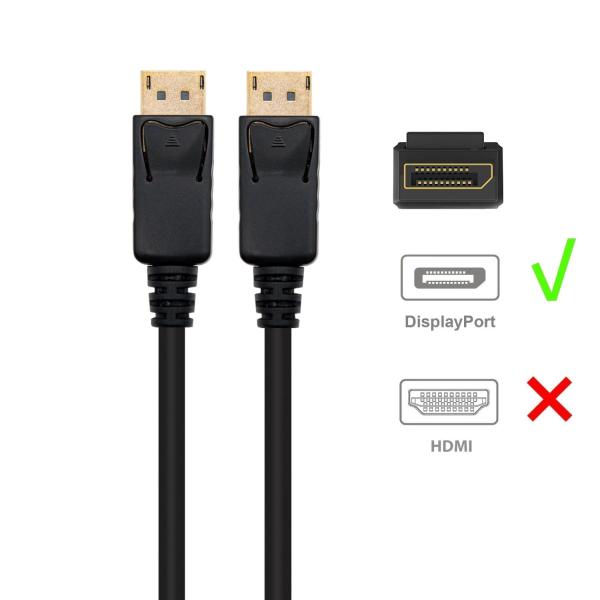 Cabo DisplayPort Ewent EC1406 M/M 8K Ultra HD 1.4 2m Preto