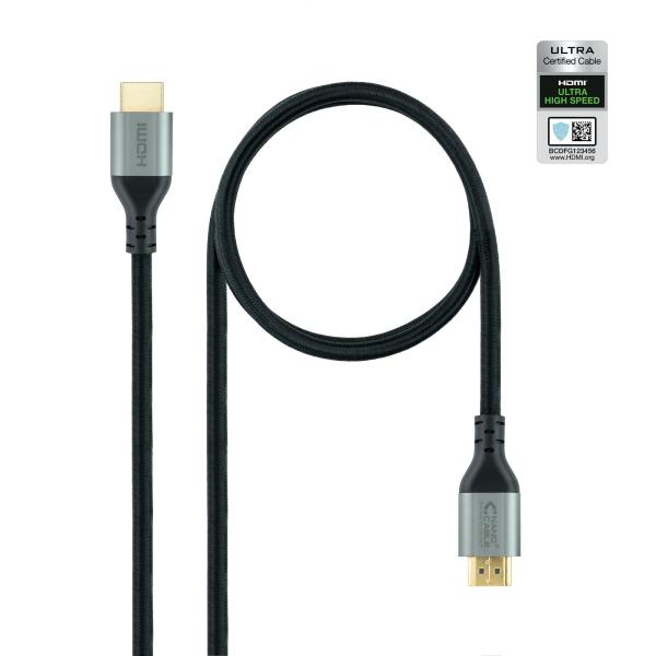 Cabo HDMI V2.1 Ultra High Speed Nanocable A M/M 2 M Preto Certificado ULTRA