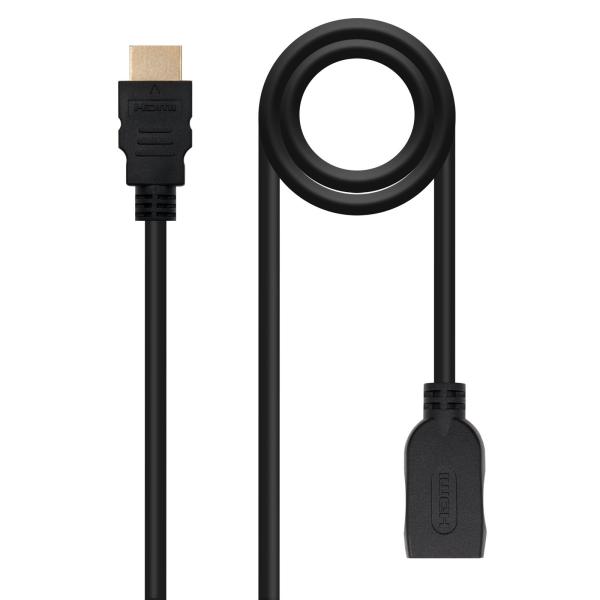 Cabo Extensão Nanocable HDMI 2.0 A/M - A/F 2 M Preto