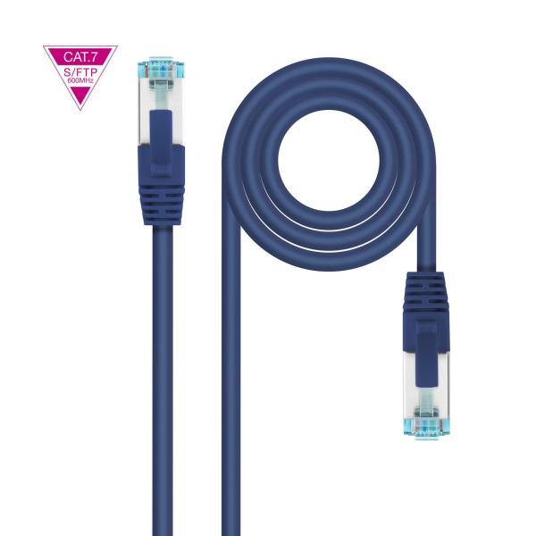 Cabo de Rede RJ45 Cat7 S - FTP AWG26 Azul (25cm) - Nanocable
