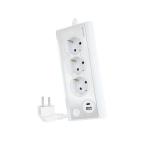 Extensão Elétrica 3 Tomadas c/ 2x USB (1x USB - C + 1x USB - A) + LED (Branco) - NANOCABLE