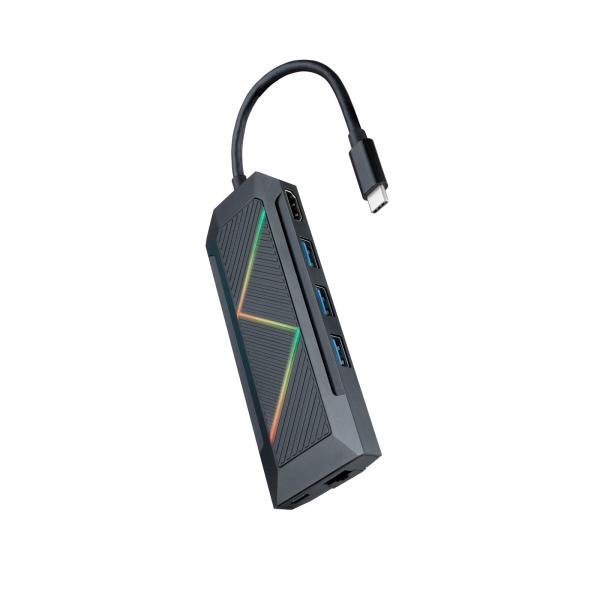 HUB USB - C - USB - C / 3x USB - A / HDMI / RJ45 / TF / SD - Nanocable