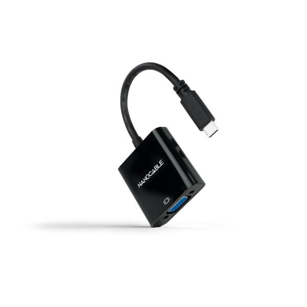 Adaptador Nanocable USB - C M > VGA F 10 CM Preto