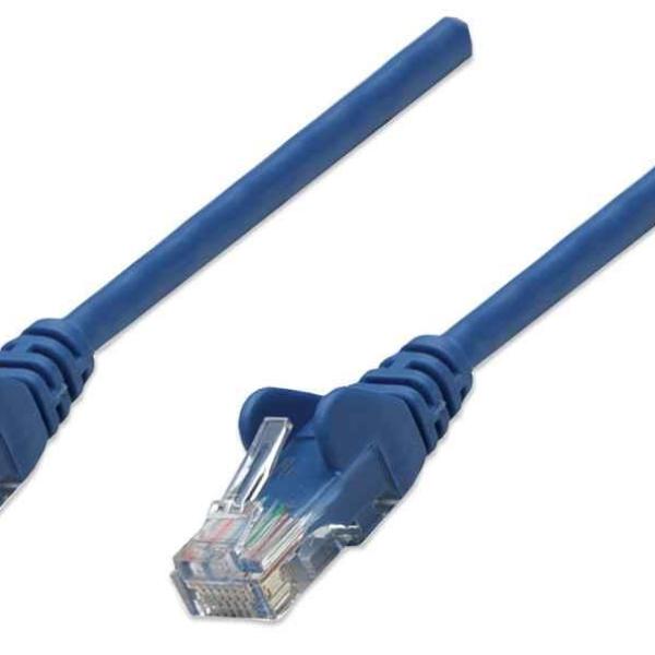 Intellinet Network Patch Cable, Cat6, 1m, Blue, CCA, U/UTP, PVC, RJ45, Gold Plated Contacts, Snagless, Booted, Lifetime Warranty, Polybag