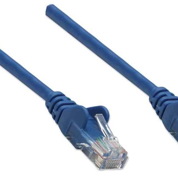 Intellinet Network Patch Cable, Cat6, 1m, Blue, CCA, U/UTP, PVC, RJ45, Gold Plated Contacts, Snagless, Booted, Lifetime Warranty, Polybag