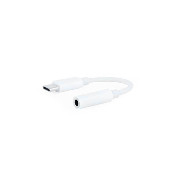 Cabo Conversor de Áudio Nanocable USB - C/M Jack 3.5/F 11 CM Branco
