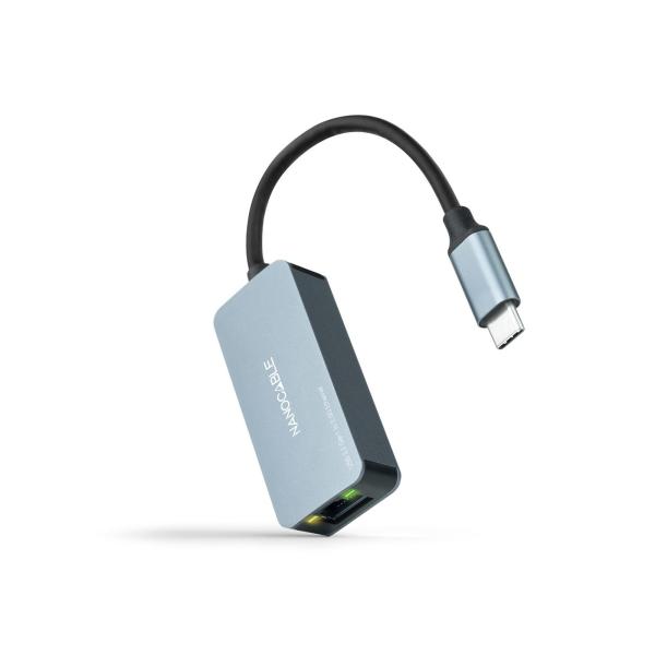 Conversor Ethernet USB Macho 3.2 Gen1 - 1x RJ45 Fêmea (Cinzento) - NANOCABLE