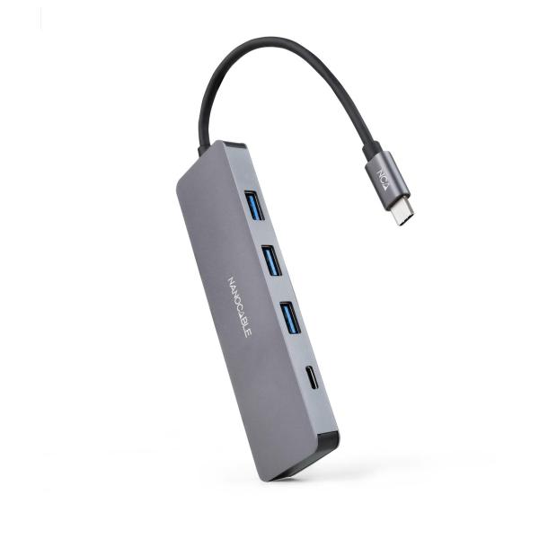 Hub USB - C 3.2 Gen 1 (3x USB + 1x USB - C) Cinzento - NANOCABLE