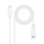 Cabo USB 3.1 Gen2 Nanocable 10Gbps 3A USB - C/M - A/M 1 M Branco