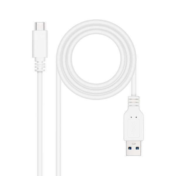Cabo USB 3.1 Gen2 Nanocable 10Gbps 3A USB - C/M - A/M 1 M Branco