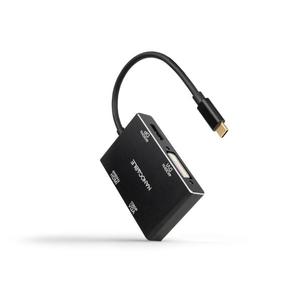 Base e Duplicador de Portas c/ Fios USB 3.2 Gen 1 (3.1 Gen 1) Type - C (Preto) - NANOCABLE
