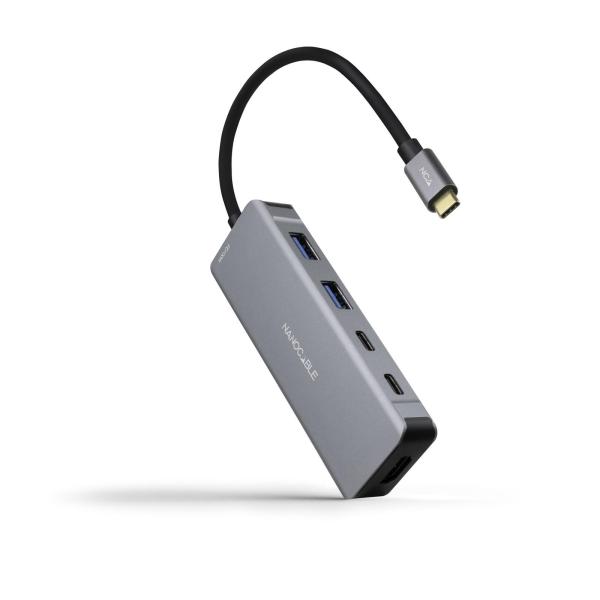 Adaptador Hub 6 - EM - 1 USB - C - (2 x USB - A + 2 x USB - C + HDMI + USB - C PD 100W) - NANOCABLE