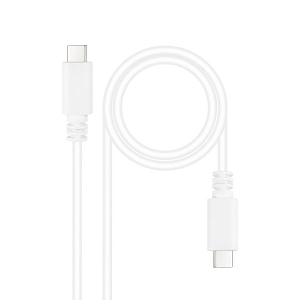 Cabo USB 2.0 3A Nanocable USB - C M/M 1 M Branco
