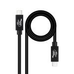 Cabo USB 4 Gen3x2 Nanocable 40Gbps 5A/240W, USB - C M/M 1.8 M Preto
