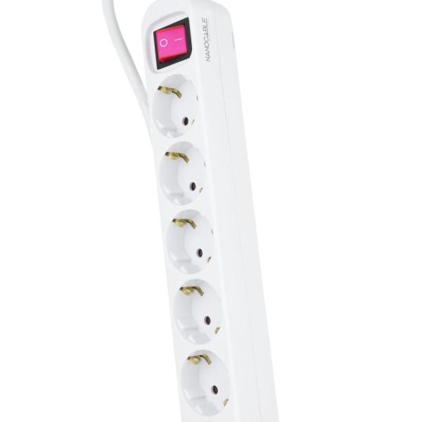 Régua Nanocable 6 Tomadas com switch 1.4 M Branco
