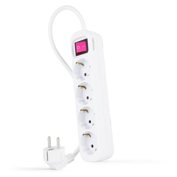 Régua Nanocable 4 Tomadas com switch 1.4 M Branco