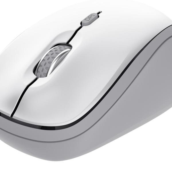 Rato Ótico RF Wireless + Bluetooth Yvi+ 1600DPI (Branco) - TRUST