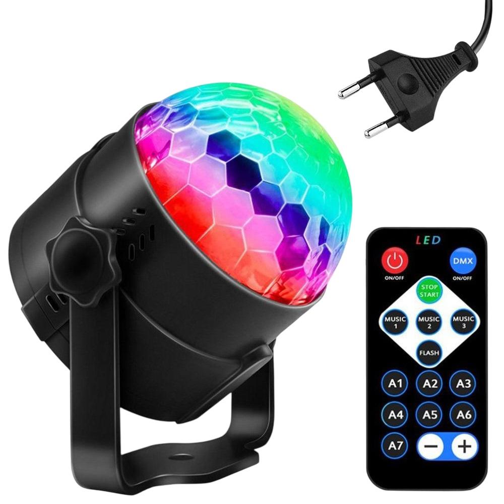 Projector Efeitos Disco LED RGB 3x 1W c/ Comando
