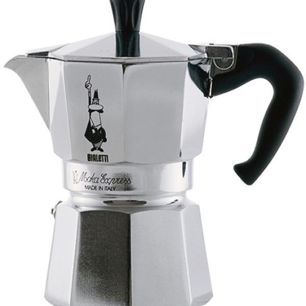 Cafeteira Italiana Moka Express 100ml (Alumínio/Preto) - BIALETTI