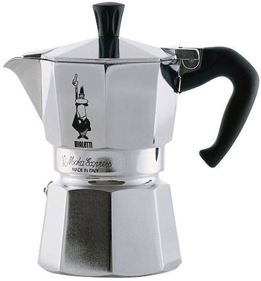 Cafeteira Italiana Moka Express 100ml (Alumínio/Preto) - BIALETTI