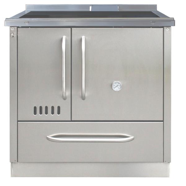 Fogão a Lenha Aquila Inox c/ Tampo de Vidro - ALPIS