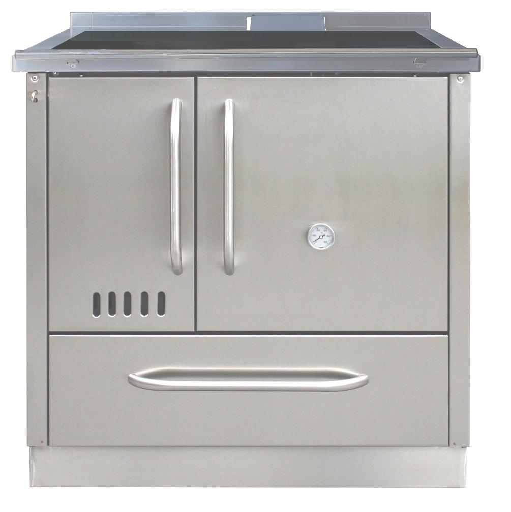 Fogão a Lenha Aquila Inox c/ Tampo de Vidro - ALPIS
