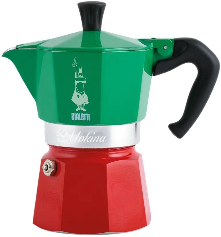 Cafeteira La Mokina Italiana 0,5L (Verde/Vermelho) - BIALETTI