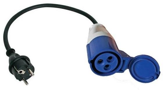 Cabo Adaptador Ficha CEE 3 Polos Femea - Ficha Schuko Macho (15cm)