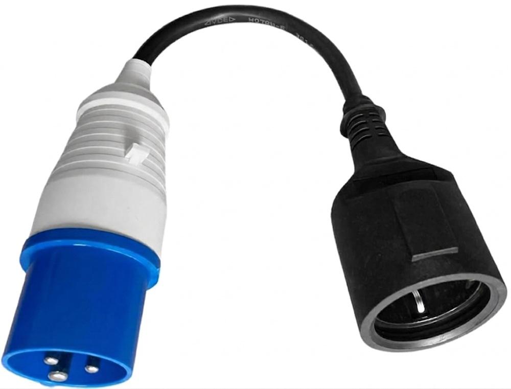 Cabo Adaptador Ficha CEE 3 Polos Femea - Ficha Schuko Fêmea (15cm)