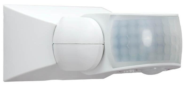 Sensor de Movimento PIR Branco 220V c/ 2 Sensores 180º/360º (IP65) Branco