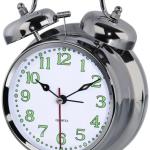 Relógio/Despertador Analógico Nostalgy Quartz (Prateado) - HAMA